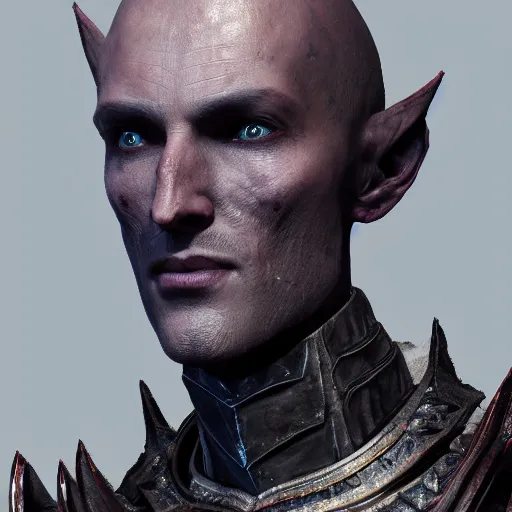 Image similar to hyperrealistic mixed media image of daedric prince from skyrim, stunning 3 d render inspired art by greg rutkowski and xiang duan and thomas eakes, perfect facial symmetry, flesh texture, realistic, highly detailed attributes and atmosphere, dim volumetric cinematic lighting, 8 k octane detailed render, post - processing, masterpiece,