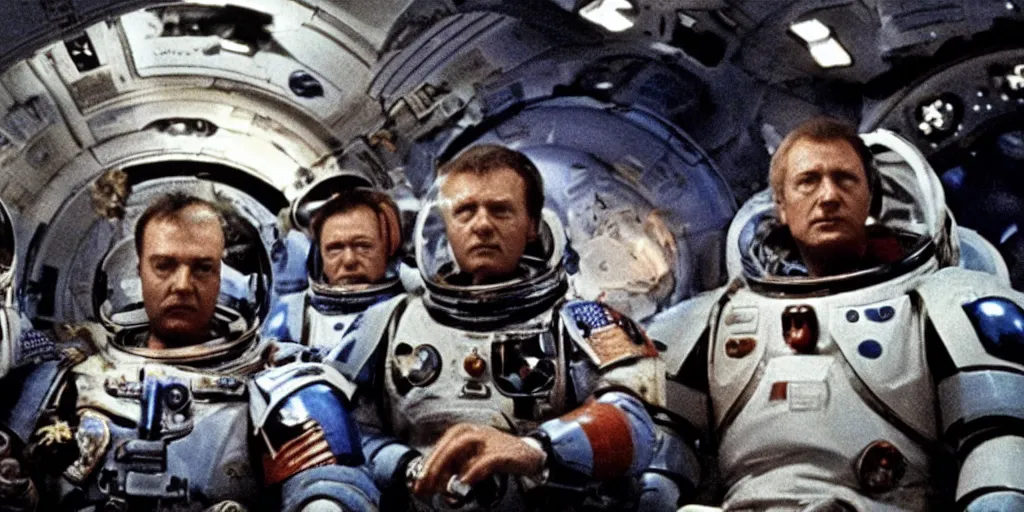 Image similar to color film still, space marines in the space ship ; alien 2 ( 1 9 8 6 )