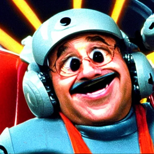 Image similar to A picture of Danny DeVito playing Spacely Sprocket in a live action The Jetsons Movie.