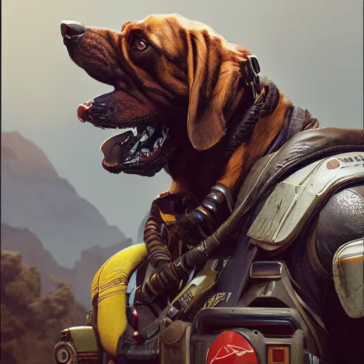 Image similar to photo realistic image of bloodhound from apex legends, stunning 3 d render inspired art by istvan sandorfi and greg rutkowski, character posing, complete body, realistic and detailed eyes, realistic, highly detailed attributes and atmosphere, dim volumetric cinematic lighting,