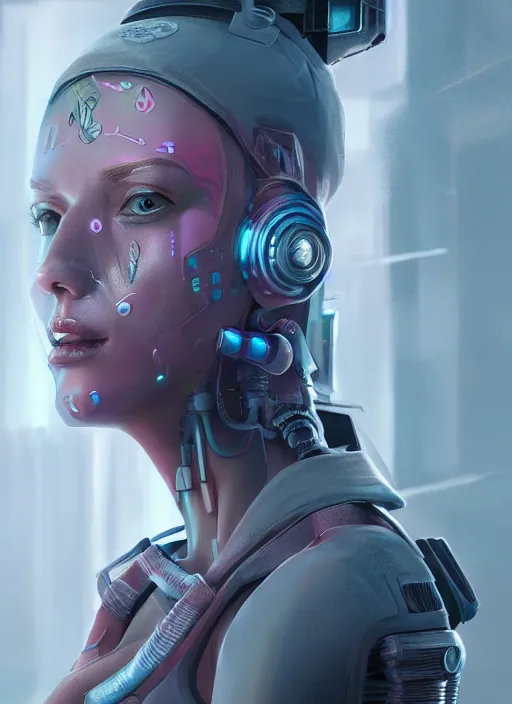 Image similar to detailed full body pastel painting of a cyberpunk female, beautiful face, insanely detailed and intricate, octane render, 4k