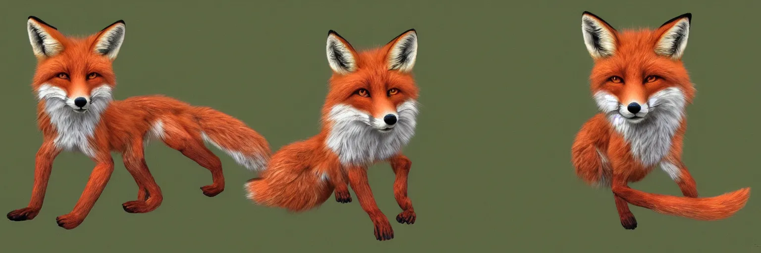 Image similar to a photorealistic humanoid fox, antrophomorphic