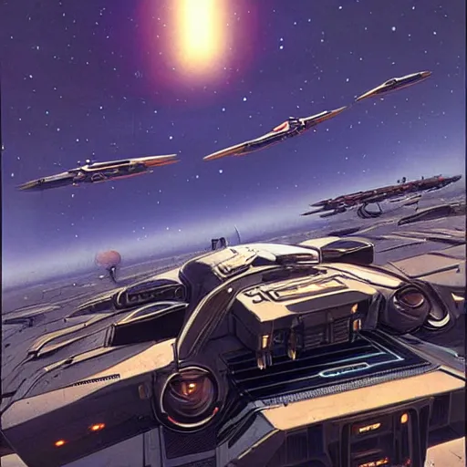 Image similar to science - fiction novel cover art by peter elson, syd mead, detailed, cinematic,