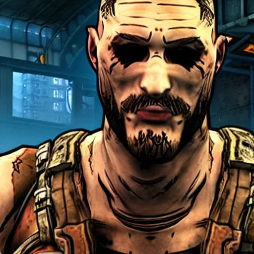 Image similar to tom hardy as a character in borderlands 2