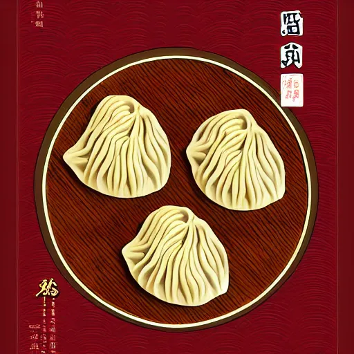 Image similar to shanghai xiao long bao, digital art, style of traditional chinese painting