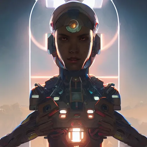 Prompt: symmetry! futuristic robotic, apex legends, epic lighting, illustration, highly detailed, art by artgerm and greg rutkowski and alphonse mucha