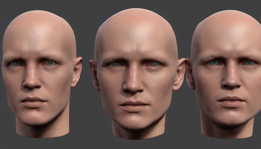 Image similar to human body and head, sss, pbr material, refraction, pale skin