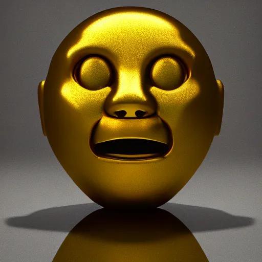 Image similar to full head shot of ( sad golden emoji ), trending on artstation, octane render, insanely detailed, 8 k, hd