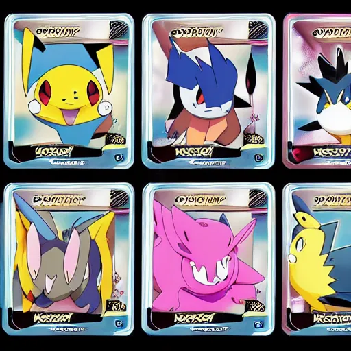 Image similar to pokemon cards with snooki, joe biden, nicki minaj, kim kardashian, osama bin laden, pokemon anime style, hd 8k image high detail, at target