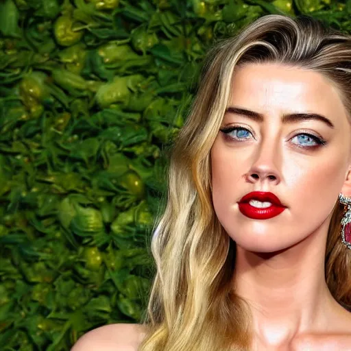 Prompt: a gourd shaped to look like the face of amber heard intercross hybrid mix intercross hybrid mix