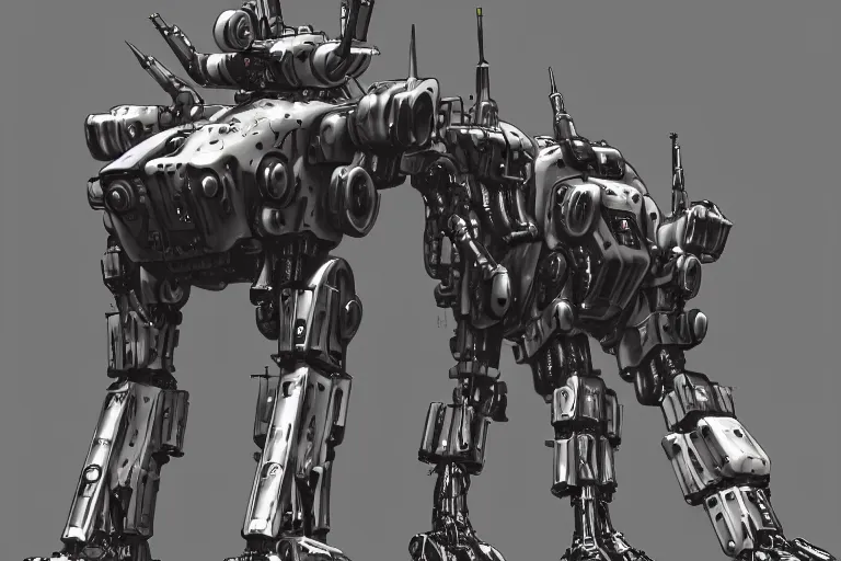 Prompt: mining four legged mecha, futuristic, by jon aaron kambeitz, katsuhiro otomo, heng z, concept art, insanely detailed, raytracing, octane, unreal engine, trending on artstation