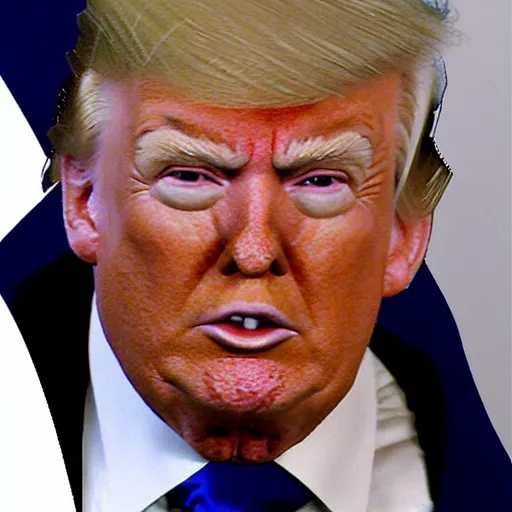 Image similar to mugshot of donald trump on crack