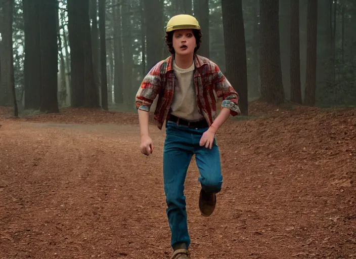 Image similar to film still of jake hopper as mike wheeler in stranger things, 8 k