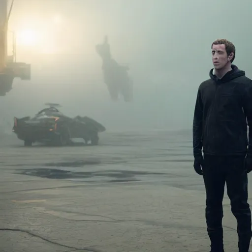 Image similar to epic movie still of mark zuckerberg in blade runner 2 0 4 9