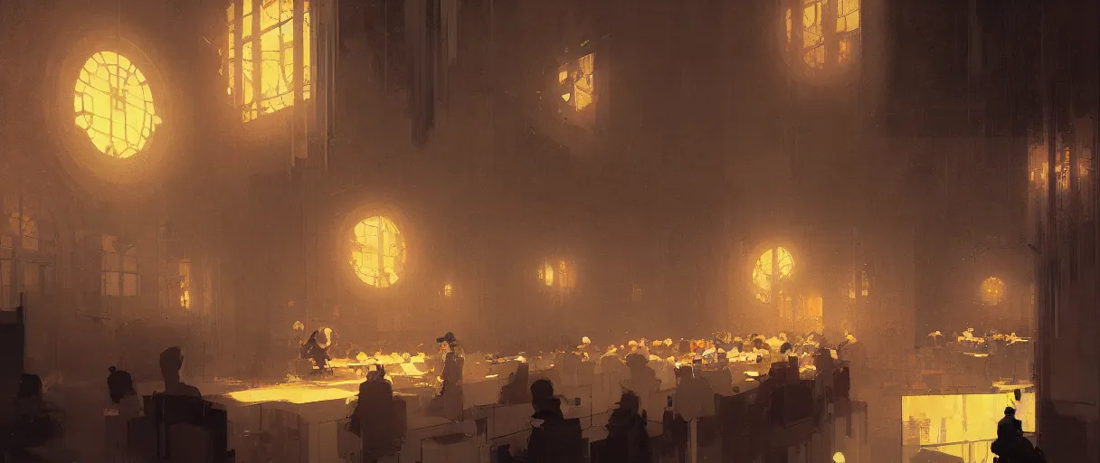 Prompt: monochromatic solvay conference 1 9 2 7 - cinematic lighting - art, by wlop, james jean, victo ngai! muted colors, very detailed, art fantasy by craig mullins, thomas kinkade cfg _ scale 8