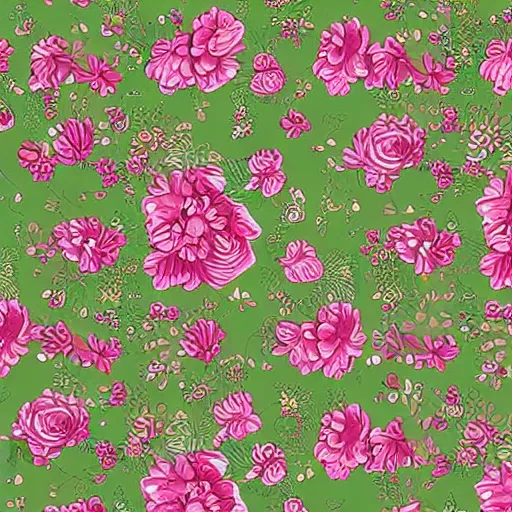 Prompt: a perfectly repeating floral pattern