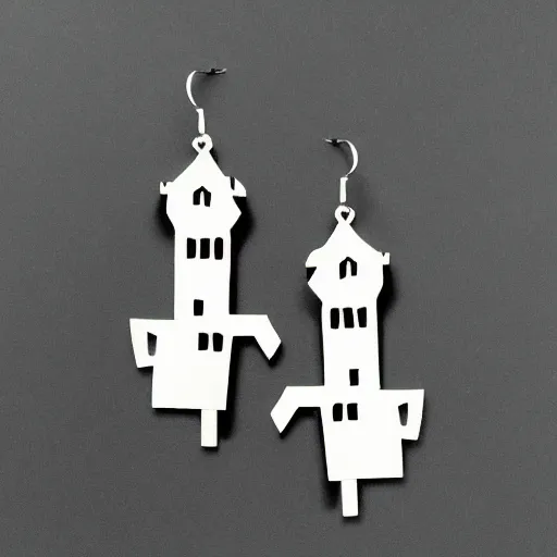 Prompt: 2d lasercut earring designs with a Halloween theme, trending on art station