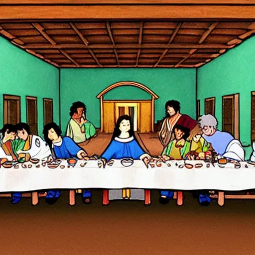 Prompt: The Last Supper by studio ghibli