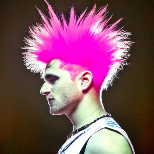 Image similar to Punk Rocker with Pink spiked hair standing under Stars