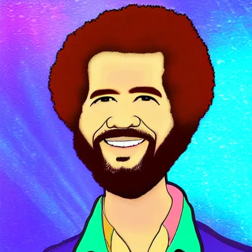 Image similar to bob ross disco fever