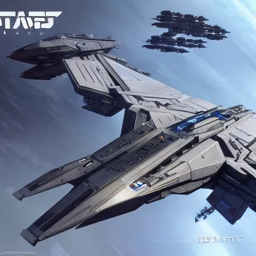 Prompt: giant star ship fighter, star citizen, concept art, highly detailed