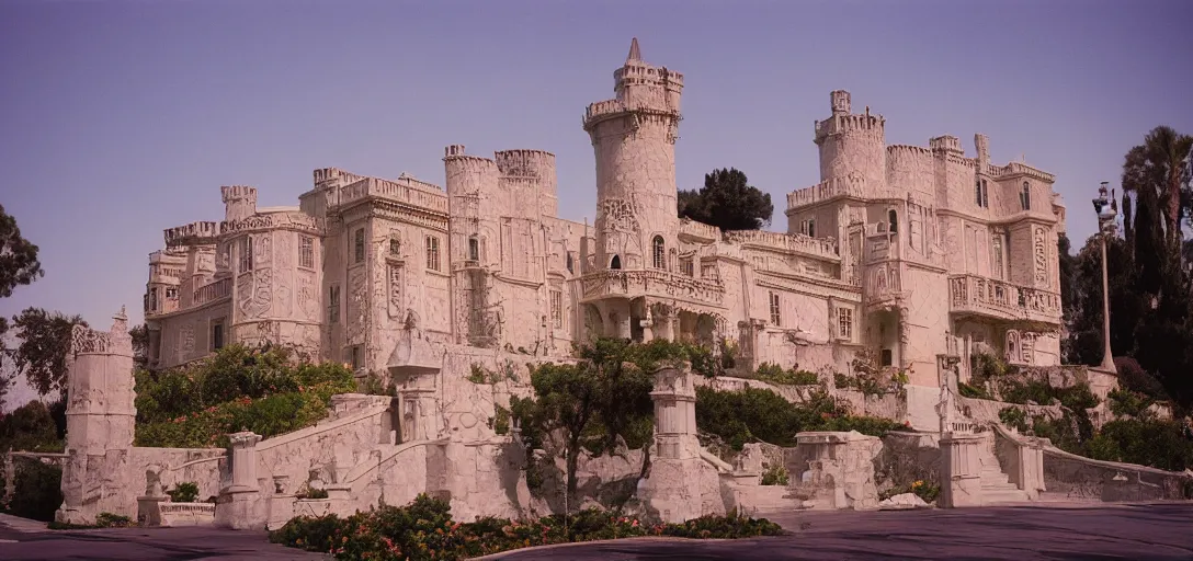 Prompt: a poor man's hearst castle. fujinon premista 1 9 - 4 5 mm t 2. 9. portra 8 0 0.