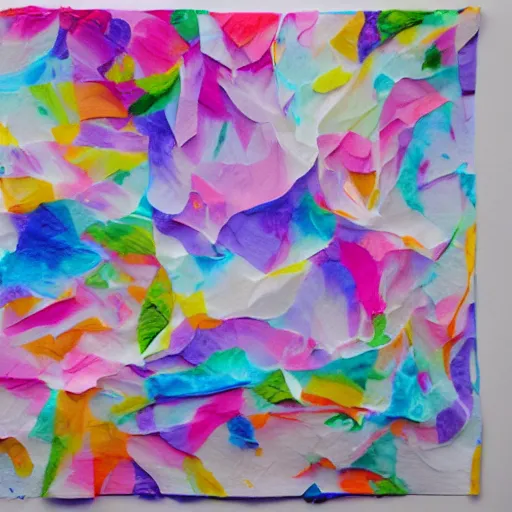 Prompt: abstract tissue paper art