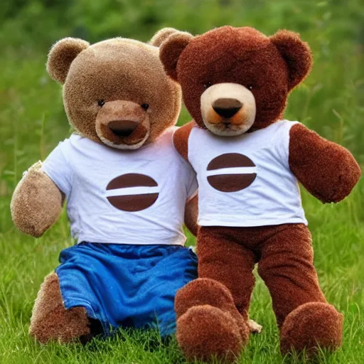 Prompt: two headed teddy bear, logo