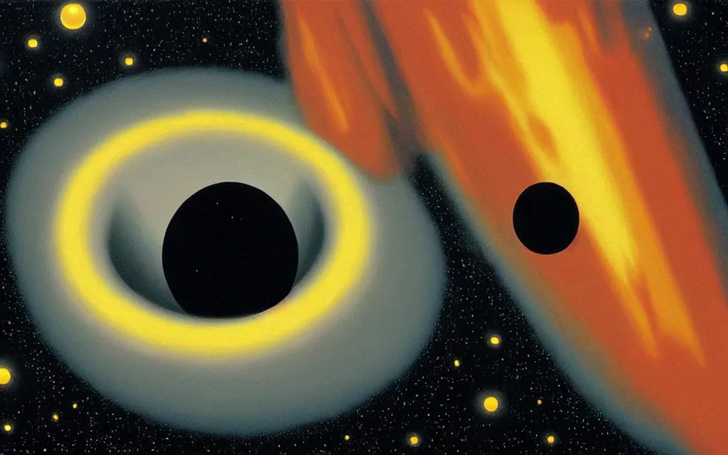 Image similar to Painting of a black hole by Guy Billout.