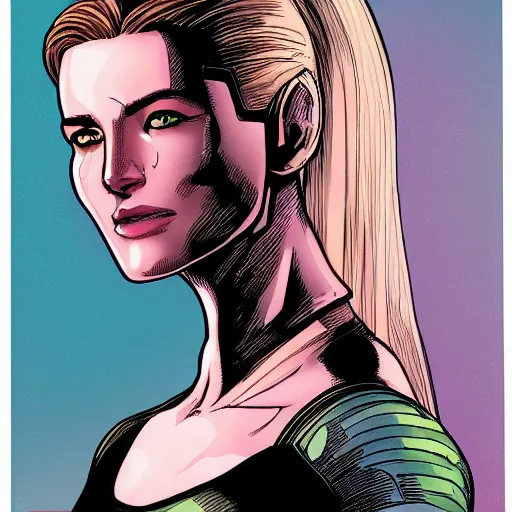 Image similar to portrait of a female android, by MARVEL comics