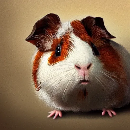Image similar to guinea pig portrait heroic angelic realistic masterpiece artstation