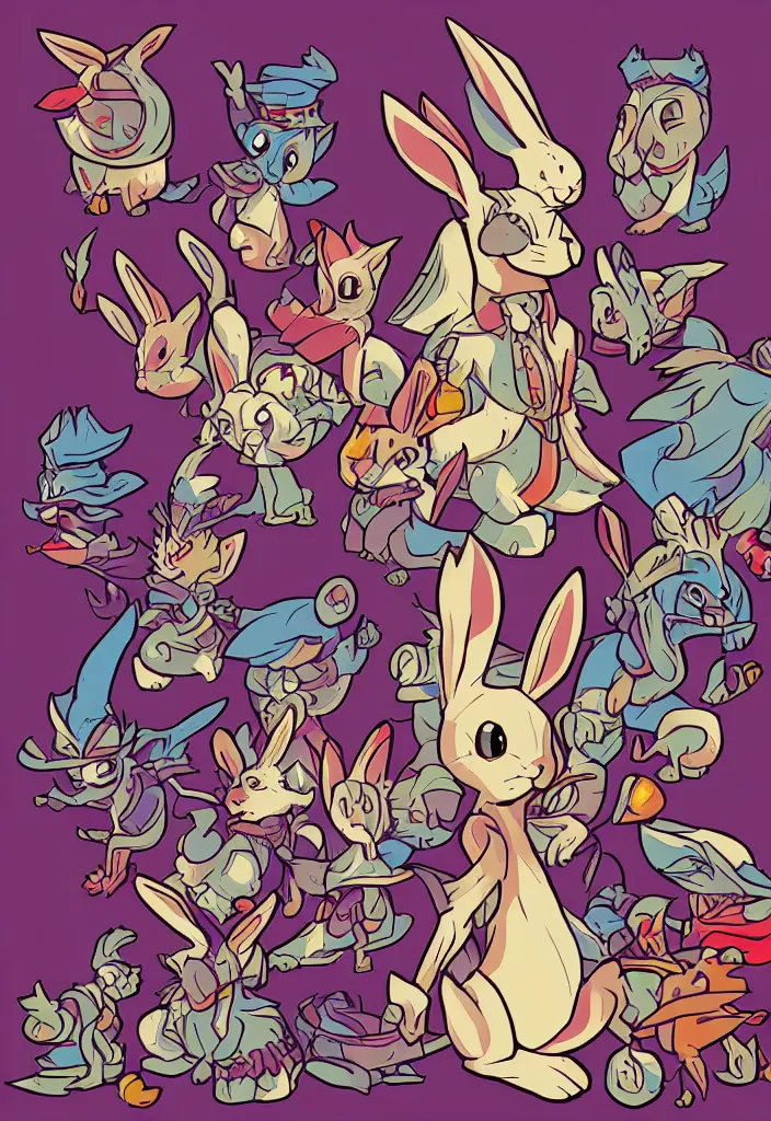 Image similar to , bunny kingdom fantasy ,digital art, illustration, stylized, cel shaded