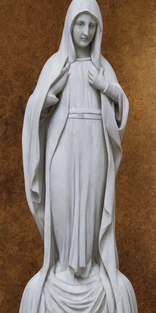 Image similar to a marble statue of the virgin Mary,