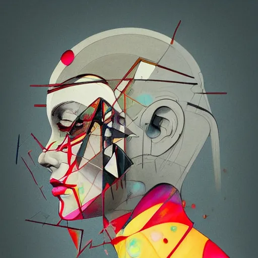 Prompt: the brittle. digital painting, vertical, intricate, beautiful, detailed, grunge, sharp focus, abstract art by el lissitzky and artgerm and kandinsky and kuvshinov, trending on artstation. gradient darker to bottom