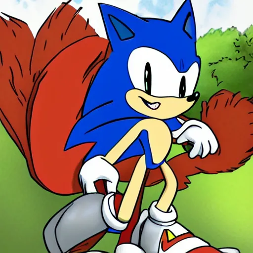 digital art of sonic the hedgehog, deviantart,, Stable Diffusion