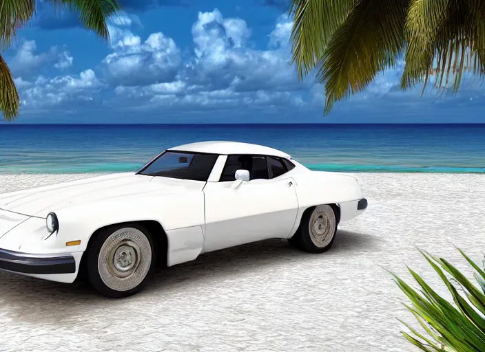 Prompt: hyperrealism, detailed textures, photorealistic 3 d render, a dreamy beach in cuba, a 1 9 9 0 coervette stingray with a blazing pearl white colour scheme, mickey thompson tires, centrerline rims, sharp focus, ultra realistic, ultra high pixel detail, cinematic, intricate, cinematic light, concept art, illustration, art station, unreal engine 8 k