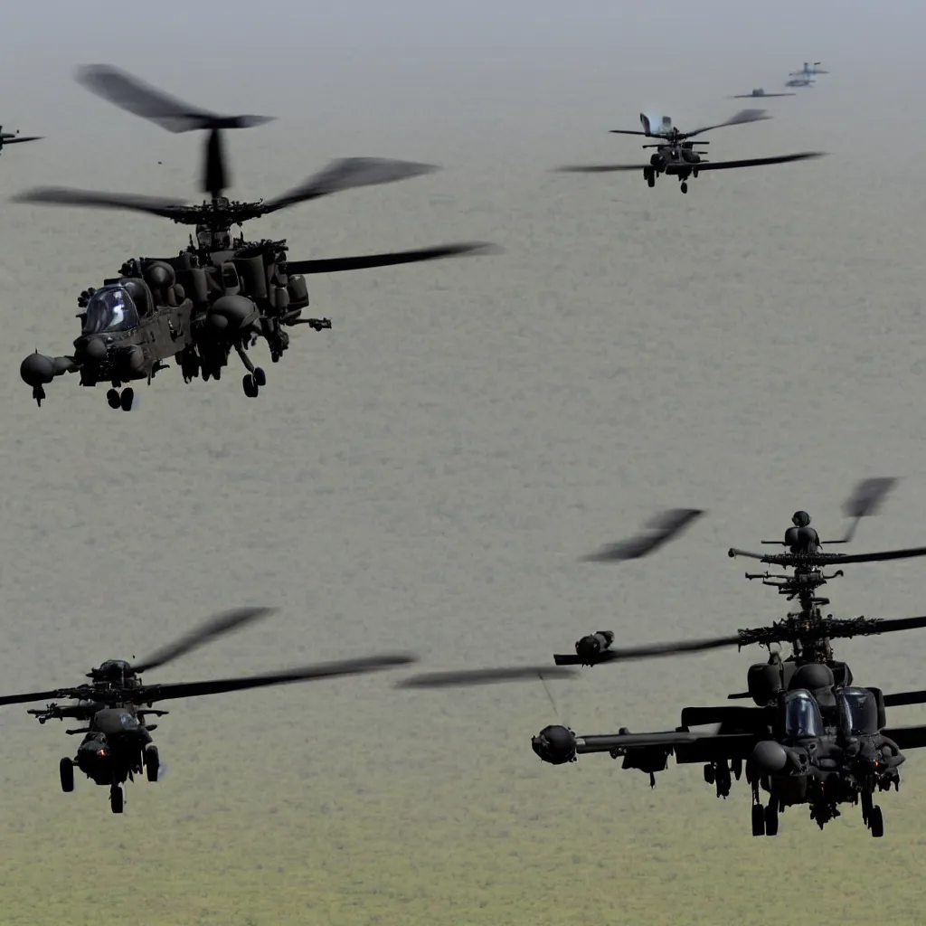 Image similar to apache attack helicopters, photo, 4 k