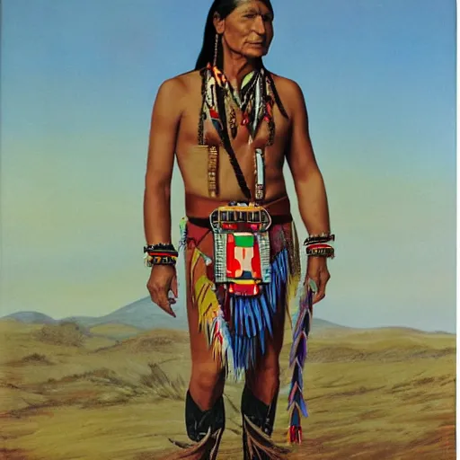 Prompt: thin native American man