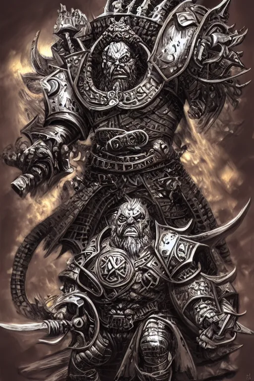 Image similar to chaos dwarf, fantasy, warhammer, highly detailed, digital art, sharp focus, trending on art station, kentaro miura manga art style