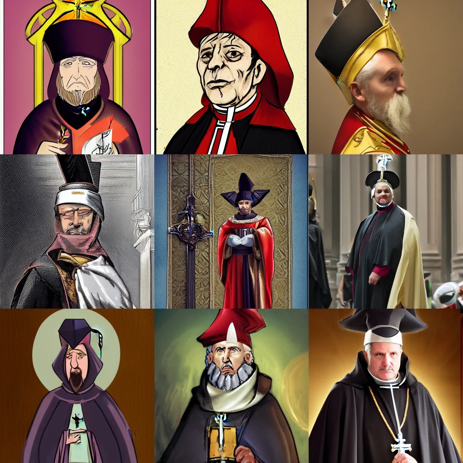 Prompt: The new character in VALORANT is a badass catholic bishop wearing a mitre hat