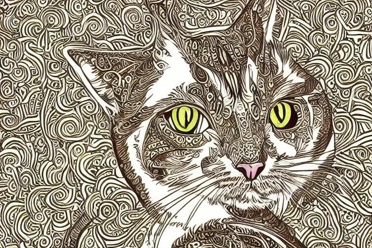 Image similar to a vector illustration of a cat goddess, highly detailed, elegant, intricate