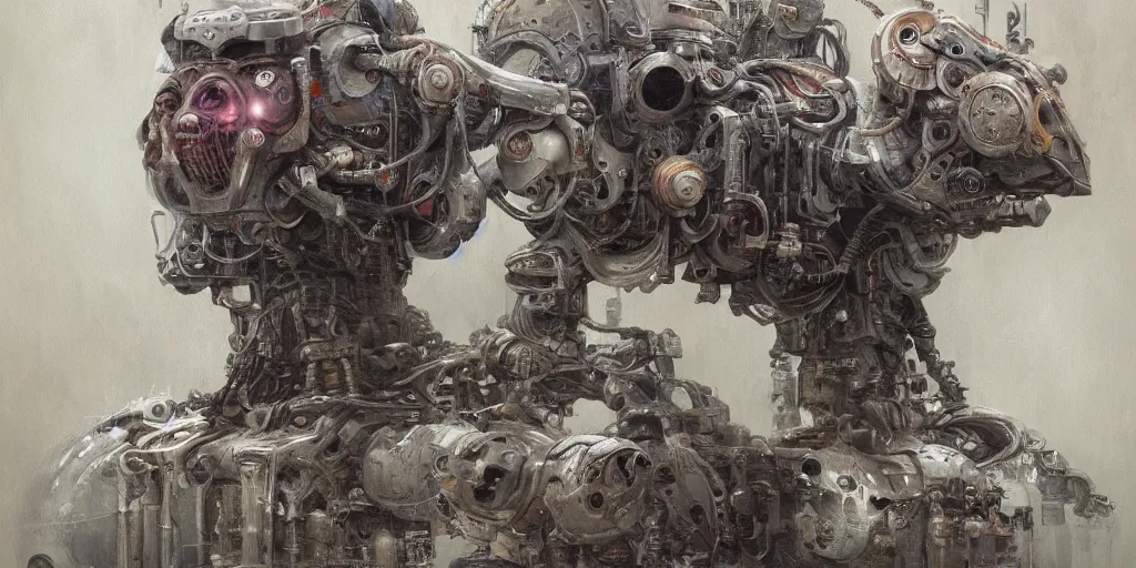 Image similar to a beautiful painting of a robot by adonna khare, trending on artstation