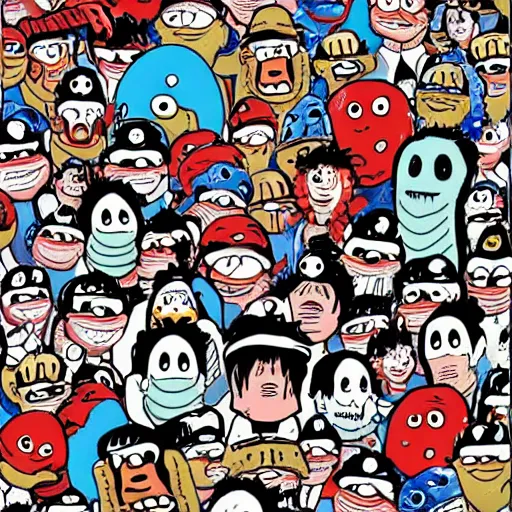 Image similar to where is waldo with aliens