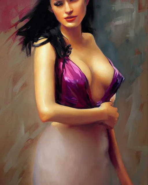 Image similar to a painting of a beautiful woman by richard s. johnson