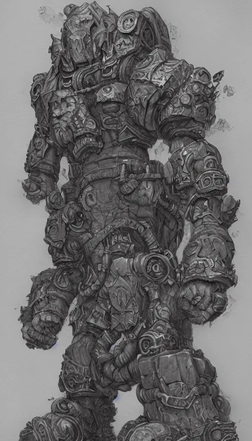 Prompt: A giant sandstone golem, intricate, detailed, World of Warcraft concept art, award winning drawing,