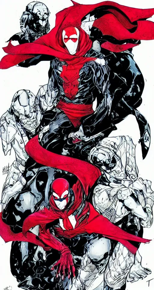 Image similar to a beautiful portrait of Todd Mcfarlane's Spawn, in Travis Charest style