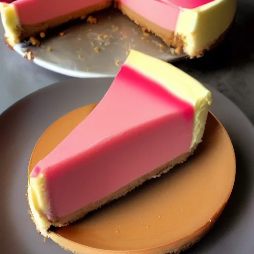 Image similar to close view of a delicious sweet and perfect baby cheesecake piece, award winning, 4 k, beautiful