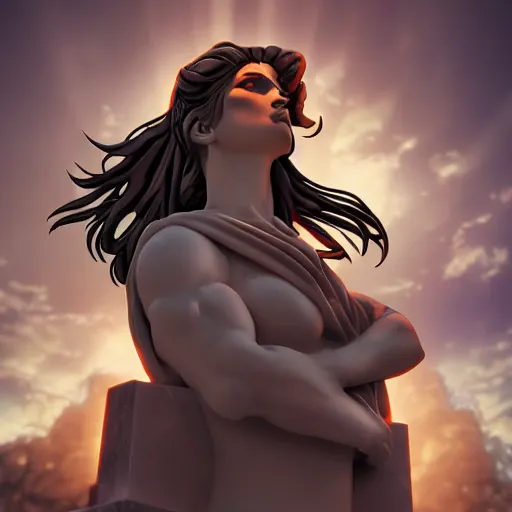 Image similar to eternal beautiful marble statue of beautiful lisa lisa JoJo's Bizarre Adventure, dynamic lighting, cinematic, establishing shot, extremely high detail, shining, photo realistic, cinematic lighting, intricate line drawings, 8k resolution