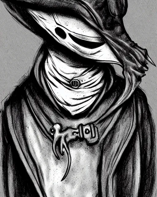 Image similar to a plague Doctor, concept art, ambient lifting, trending on artstation, deviantart, pen and ink