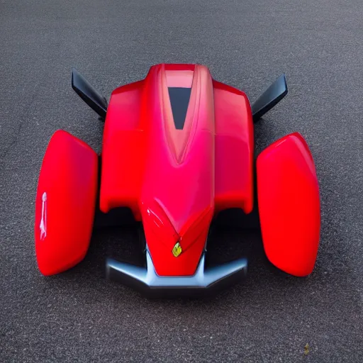 Prompt: futuristic red sporty electric hovercar 35mm 8k product photo